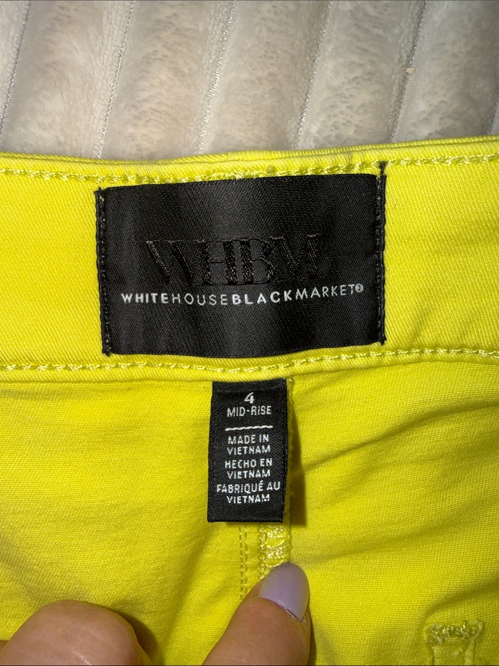 White House Black Market Pret a play Neon Yellow High-Waist Shorts size 4 - Picture 8 of 8